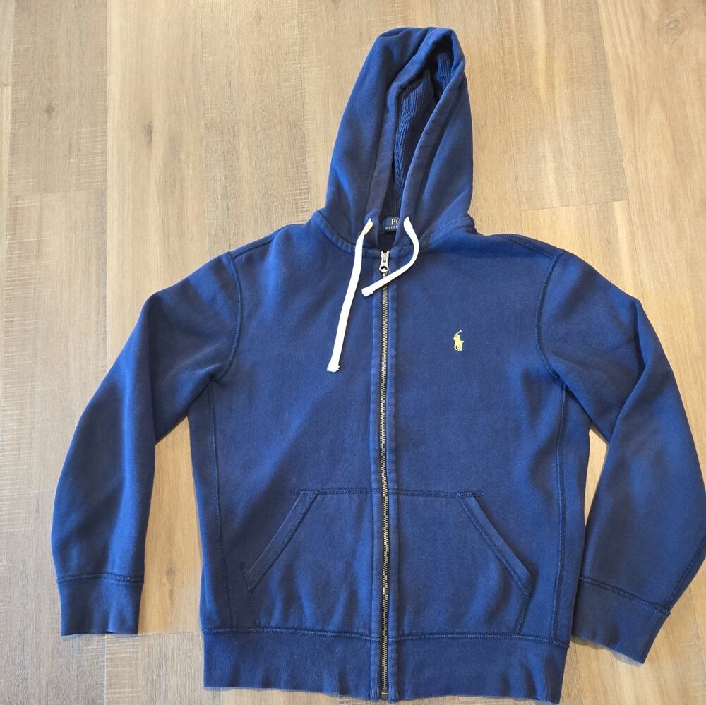 Polo Ralph Lauren Men's Classic Fleece Full-Zip Hoodie Cruise Navy Yellow Pony M